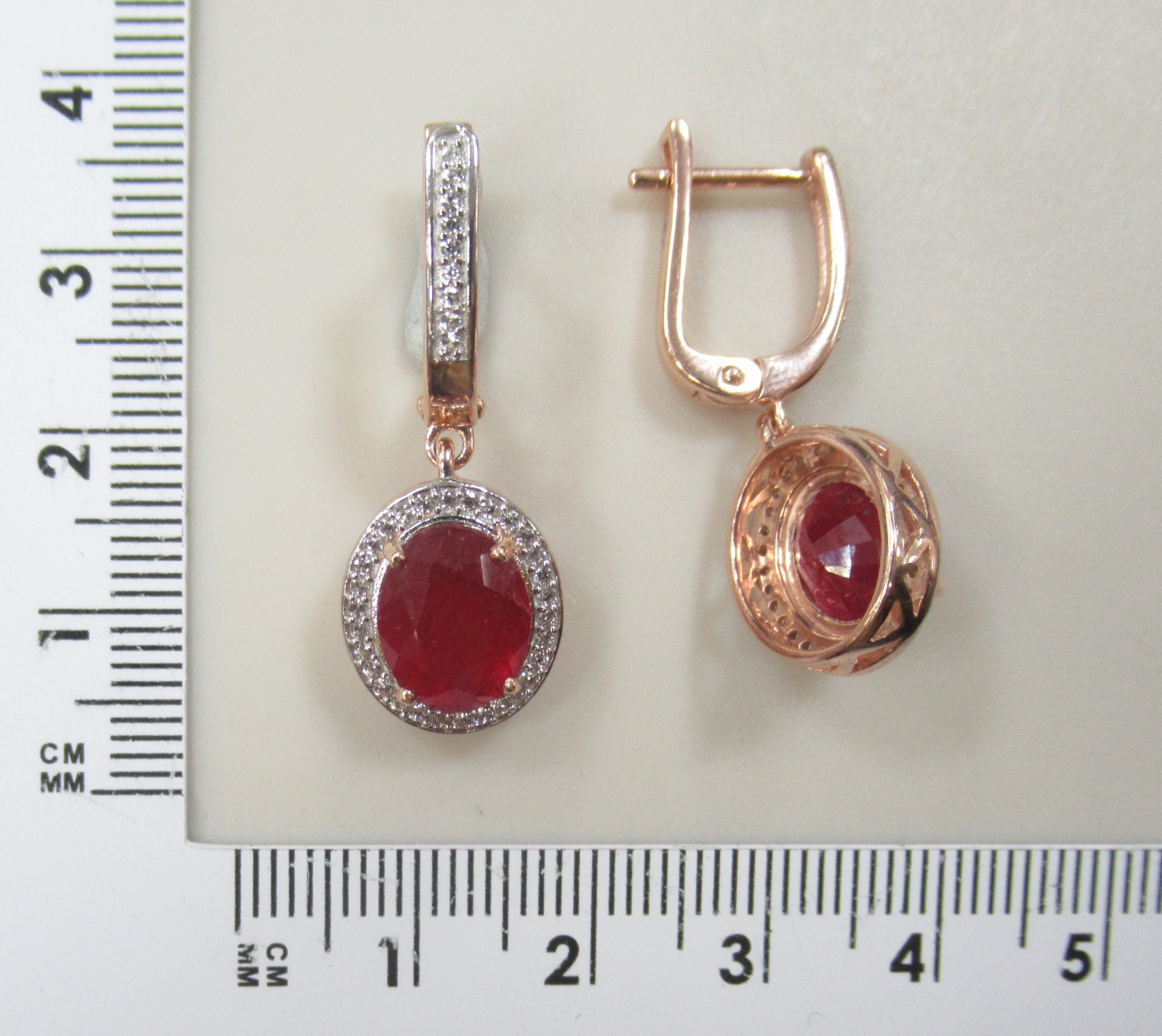 Серебряные серьги с рубинами